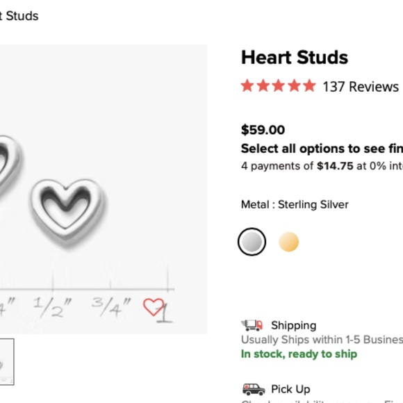 James Avery Heart Stud Earrings - Picture 5 of 5